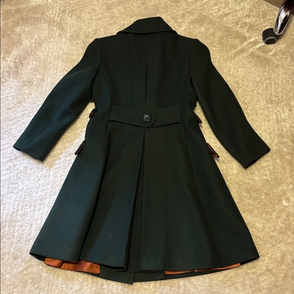 Vintage Elegant Double-Breasted Green Coat - Picture 6 of 8